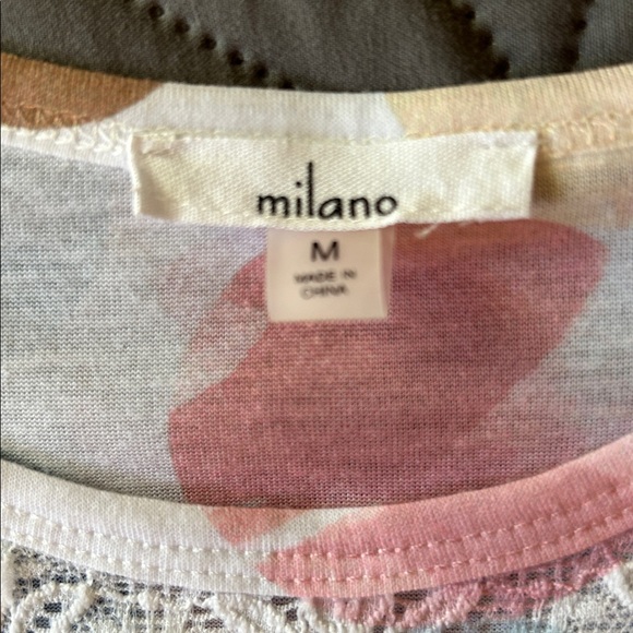 Milano Women's Short Sleeve Tee - Pink,Blue and White - Picture 7 of 9